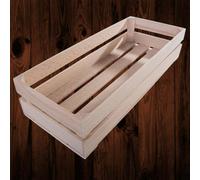 Woodeedoo Small Beechwood Crate Shallow Wooden Gift Hamper Display Shelf Storage Box Display Craft Caddy Tray 24X10X5.5Cm