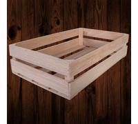 Woodeedoo Small Beechwood Crate Shallow Wooden Gift Hamper Display Shelf Storage Box Display Craft Caddy Tray 22X13X5.5Cm