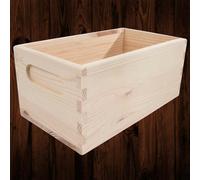 Woodeedoo Small Open Top Wooden Storage Crate Bin Container Plain Pine Box For Craft Display Shelf Or Drawer Use 21 X 12 X 9.5 Cm