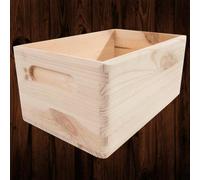 Woodeedoo Small Open Top Wooden Storage Crate Side Handles For Shelf Desk Bathroom Gift Organisation Diy Craft 25 X 16 X 11 Cm