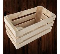 Woodeedoo Small Rectangular Wooden Display Presentation Crate Unfinished Wood Gift Hamper Storage Box 23.5X12X12Cm