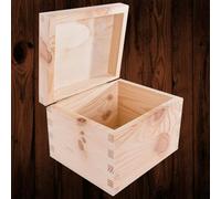 Woodeedoo Small Rectangular Wooden Storage Box Unpainted Pine For Crafts Jewellery Keepsakes Gifts Engraving 14 X 12 X 10.5 Cm