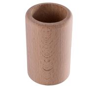 WooDeeDoo Small Round Pen Pot Brush Holder Pencil Cup | 5 Pack | Wooden School Office Stationery | Ø53 H83 mm | Desktop Makeup Storage Box Tidy Organiser | Plain Beechwood