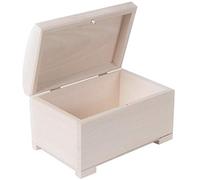 WooDeeDoo Small Tiny Keepsake Trinket Decorative Treasure Chest Gift Box | 12 x 8 x 7 cm | Jewellery Ring Bracelet Earrings Trinkets Keepsake Memory Case | Unpainted & Untreated Wood for Craft