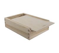 WooDeeDoo Small Wooden Decorative Sliding Lid Box | 19 x 14 x 5 cm | Gift Storage Keepsake Memory Trinket Photo Case Holder | Unpainted & Untreated Wood for Craft Pain Decoupage