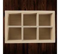 Woodeedoo Small Wooden Display Shelf With 6 Compartments Unfinished Pine Wall Mounted Shadow Box Crafts 19.5 X 12.5 X 5.5 Cm