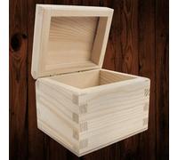 Woodeedoo Small Wooden Keepsake Jewellery Box With Rounded Hinged Lid Unfinished Pine For Trinkets Craft Storage Gifts 9.5X8X8Cm