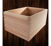 Woodeedoo Small Wooden Office Storage Box Lidless Rectangular Bin Container For Desk Supplies Shelf Use 22 X 16 X 10 Cm