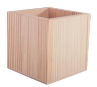WooDeeDoo Small Wooden Open Storage Box Unfinished Pine 10 × 10 × 10 cm