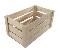 WooDeeDoo Small Wooden Storage Slatted Crate Box | 24.5 x 14.5 x 12.5 cm | Presentation Display Apple Fruit Unit | Plain Unpainted & Untreated Raw Decorative Pinewood