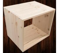 Woodeedoo Solid Pine Modular Bookcase Storage Cube Natural Unfinished Wooden Shelving Unit Diy Furniture Craft 45 X 39 X 35 Cm
