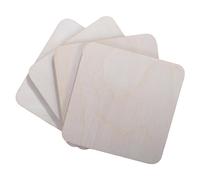 WooDeeDoo Square Blank Wooden Coasters | Pack of 4 | 10 x 10 cm Thickness 3 mm | Rounded Corners Unfinished Plain Decorative DIY Craft Shapes | Tea Coffee Table Cup Mug Mat Slices