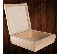 Woodeedoo Square Decorative Wooden Box With Rounded Edges For Jewellery Keepsakes Trinkets Memories Gifts 16X16X6Cm