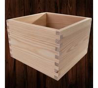 Woodeedoo Square Lidless Pine Storage Bin For Desk Or Drawer Organisation Natural Wood Open Container 16 X 16 X 10 Cm