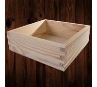 Woodeedoo Square Pine Storage Box For Household Organisation Or Diy Use Unfinished Wood Craft Holder 16 X 16 X 5.4 Cm