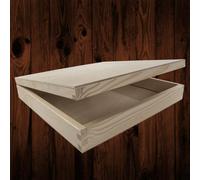 Woodeedoo Square Shallow Wooden Storage Box With Hinged Lid For Napkins Scrapbooks Crafts Gift Flat Keepsakes 28 X 28 X 5 Cm