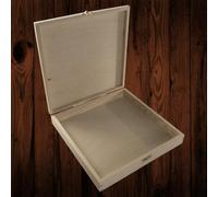 Woodeedoo Square Slim Wooden Storage Box With Hinged Lid And Clasp For Crafts Keepsakes Memories Letters Gift Sets 28 X 28 X 5 Cm