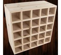 Woodeedoo Square Solid Pine Wooden Wine Rack 25 Bottle Floor Standing Cube Storage Unfinished Decorative Wood 52 X 52 X 25 Cm