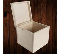 Woodeedoo Square Wooden Keepsake Box With Lid Plain Pine Cube Storage For Trinkets Memory Crafts Decoration Diy 16 X 16 X 16 Cm