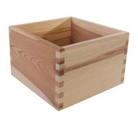 WooDeeDoo Square Wooden Storage Box - Unfinished Pine Open Top Container for Multipurpose Use Craft Tools Planters Shelf Display or DIY Organisation Crate Bin - 17 x 17 x 11 cm
