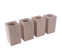 WooDeeDoo Square Wooden Tea Light Candle Holder | Beechwood | 20x Medium | 60 x 60 x 100 mm | Unpainted Plain Blank Decorative Wood for Craft Decoupage