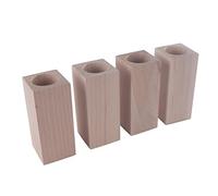 WooDeeDoo Square Wooden Tea Light Candle Holder | Beechwood | 5x Large | 60 x 60 x 130 mm | Unpainted Plain Blank Decorative Wood for Craft Decoupage