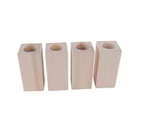 WooDeeDoo Square Wooden Tea Light Candle Holder | Pinewood | 5x Large | 60 x 60 x 130 mm | Unpainted Plain Blank Decorative Wood for Craft Decoupage