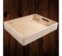 Woodeedoo Stackable Pine Wood Storage Crate Tray Box Wooden Drawer Organiser Crate For Serving Coffee Kitchen Craft 39.5X29.5X7Cm
