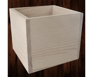 Woodeedoo Tall Cube Square Pine Craft Storage Container Open Lidless Box For Studio Tools Office Supplies 16 X 16 X 14 Cm