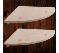 Woodeedoo Triangle Pine Corner Shelf Set Of 2 With Visible Supports Wall Mounted Storage Ledge 40 X 40 X 1.4 Cm