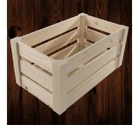 Woodeedoo Unfinished Wooden Crate Storage Box Decorative Slatted Pine Craft Box To Paint Or Varnish For Home Use 24.5X14.5X12.5Cm