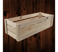 Woodeedoo Unfinished Wooden Crate Storage Box Decorative Slatted Pine Long Hamper Display Tray Paint Varnish Stain 40X16X12.5Cm
