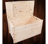 Woodeedoo Unfinished Wooden Extra Large Decorative Storage Chest With Hinged Lid And Wheels For Bedding Toys Tool Box 90X48X51Cm