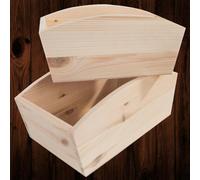 Woodeedoo Unfinished Wooden Nesting Wavy Edge Herb Planter Boxes Set Of 2 For Kitchen Windowsill Or Decorative Use
