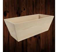 WooDeeDoo Large Wooden Planter Box - Natural Unfinished Pine Flower Pot Herb Trough - Rectangular Tapered Indoor Design - Ideal Shelf Craft or Gift Display - 34 x 17 x 12.5 cm