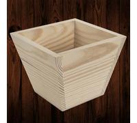 Woodeedoo Unfinished Wooden Small Cylindrical Herb Planter Pot For Kitchen Windowsill Indoor Decorative Use 11X11X9Cm