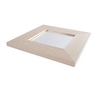 WooDeeDoo Unpainted Wood Small Framed Mirror | Glass Size 10.5x10.5 cm / 4.13x4.13 | Square Hanging | Plain Blank Pine To Decorate For Crafts