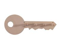 WooDeeDoo Wall Mounted Wooden Key Hooks Key Shaped Hanging Rack Holder Entryway Pegboard Organiser Plain Birch Decorative Craft 25.5 x 10 cm