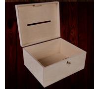 Woodeedoo Wedding Card Box With Hinged Lid Slot And Lock For Weddings Events Gift Table Keepsakes Or Decoration 29 X 25 X 15 Cm