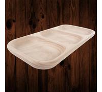 Woodeedoo Wooden 3 Section Serving Dish Snack Platter Cheese Dip Tray With Compartments Unfinished Raw Wood 23 X 11 X 1.7 Cm