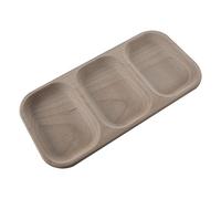 WooDeeDoo Wooden 3 Section Serving Dish Snack Tray Cheese Platter with Compartments for Dips and Nibbles Unfinished Wood 23 x 11 x 1.7 cm
