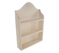 WooDeeDoo Wooden 3 Tier Spice Rack - Shelf Kitchen Jars Display Organiser Bottle Holder Wall Mountable Pine Storage Unit Unpainted Plain Wood for DIY Decorating - 25.7 x 6.3 x 37 cm