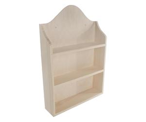 WooDeeDoo Wooden 3 Tier Spice Rack - Shelf Kitchen Jars Display Organiser Bottle Holder Wall Mountable Pine Storage Unit Unpainted Plain Wood for DIY Decorating - 25.7 x 6.3 x 37 cm