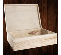 Woodeedoo Wooden A4 Storage Box With Hinged Lid For Paper Documents Art Supplies Craft Projects Or Office Use 34 X 25 X 10 Cm