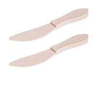 WooDeeDoo Wooden Butter Knife 18 cm | Pack of 2 | Natural Eco-Friendly Cheese Jam Spreader Utensil Travel Picnic Breakfast Party Camping Outdoor Dinner Tableware Accessories | Unfinished Wood