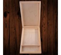 Woodeedoo Wooden Cd Storage Box With 2 Compartments For Usb And Flat Gifts Slim Craft Case Unfinished Storage 15 X 22 X 3 Cm