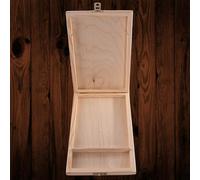 Woodeedoo Wooden Cd Storage Box With Clasp And 2 Compartments For Usb Slim Gift Case Unfinished Storage Box 15 X 22 X 3 Cm