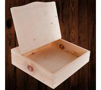 Woodeedoo Wooden Document Letter File Holder Desk Organiser Mail Rack Papers Photos Folders Post Box With Lid 27 X 27.5 X 8 Cm