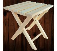 Woodeedoo Wooden Folding Stool Compact Portable Camping Chair Small Footstool Decorative Paintable Seat Natural Unfinished Pine