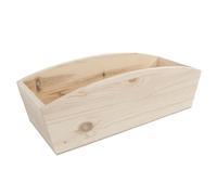 WooDeeDoo Wooden Herb Planter Box - Unfinished Pine Plant Pot with Curved Wavy Edge - Rectangular Indoor Flower Pot for Kitchen Windowsill DIY Craft or Decorative Use - 34 x 13 x 10 cm
